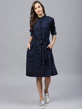 Load image into Gallery viewer, Queen ellie Dot Belted Shirt Dress
