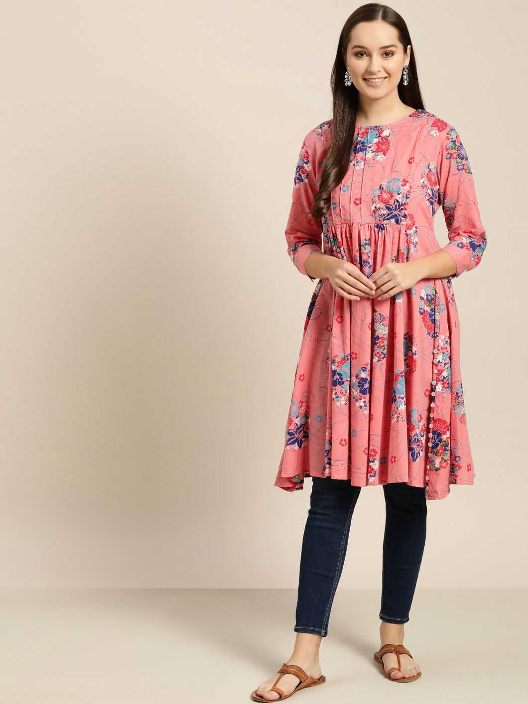 Queen ellie Pink & Blue Printed Tunic