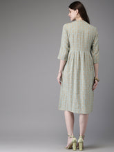 Load image into Gallery viewer, Queen ellie Women Green &amp; Mustard Printed A-Line Kurta
