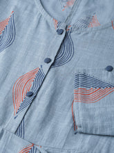 Load image into Gallery viewer, Queen ellie Women Blue &amp; Orange Printed A-Line Dress
