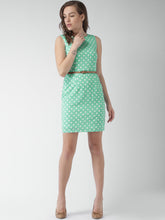 Load image into Gallery viewer, Queen ellie Mustard Yellow &amp; Off-White Polka Dot Print Sheath Dress
