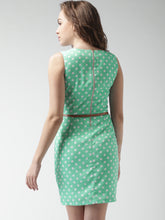 Load image into Gallery viewer, Queen ellie Mustard Yellow &amp; Off-White Polka Dot Print Sheath Dress
