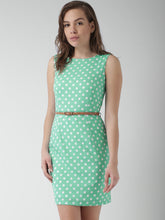 Load image into Gallery viewer, Queen ellie Mustard Yellow &amp; Off-White Polka Dot Print Sheath Dress
