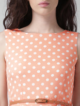 Load image into Gallery viewer, Queen ellie Mustard Yellow &amp; Off-White Polka Dot Print Sheath Dress
