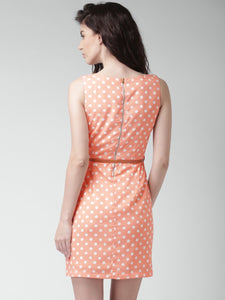 Queen ellie Mustard Yellow & Off-White Polka Dot Print Sheath Dress