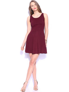 Queen ellie Maroon Skater Dress