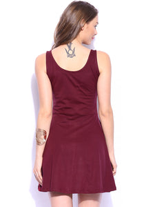 Queen ellie Maroon Skater Dress