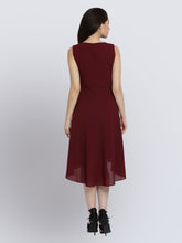 Load image into Gallery viewer, Queen ellie Women Red Solid Fit and Flare Dress
