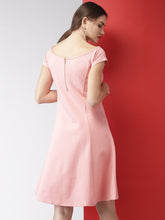 Load image into Gallery viewer, Queen ellie  Women Pink Solid A-Line Dress
