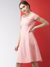 Load image into Gallery viewer, Queen ellie  Women Pink Solid A-Line Dress
