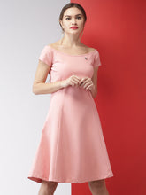 Load image into Gallery viewer, Queen ellie  Women Pink Solid A-Line Dress
