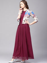 Load image into Gallery viewer, Queen ellie Women Burgundy Solid Maxi Dress
