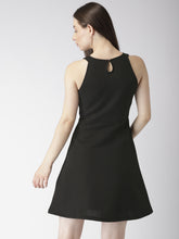 Load image into Gallery viewer, Queen ellie  Women Black Striped A-Line Dress
