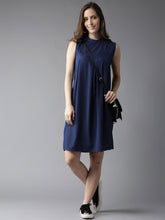 Load image into Gallery viewer, Queen ellie Women Blue Solid A-Line Dress
