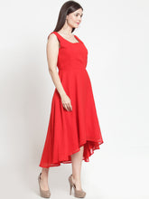 Load image into Gallery viewer, Queen ellie Women Solid Red Fit and Flare Dress
