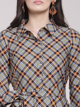 Load image into Gallery viewer, Queen ellie Women Multicoloured Checked Shirt Dress
