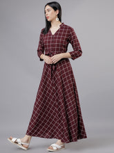 Load image into Gallery viewer, Queen ellie  Women Maroon Maxi Dress
