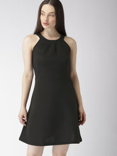 Load image into Gallery viewer, Queen ellie  Women Black Striped A-Line Dress
