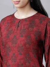 Load image into Gallery viewer, Queen ellie Maroon Printed Tunic
