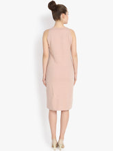 Load image into Gallery viewer, Queen ellie Women Peach-Coloured Striped Sheath Dress
