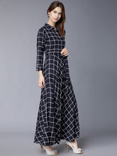 Load image into Gallery viewer, Queen ellie Women Navy Blue Printed Maxi Dress
