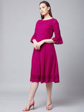 Load image into Gallery viewer, Queen ellie Women Pink Fit and Flare Dress
