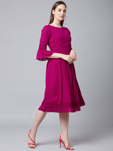 Load image into Gallery viewer, Queen ellie Women Pink Fit and Flare Dress
