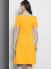 Load image into Gallery viewer, Queen ellie Women Yellow Fit and Flare Dress
