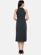 Load image into Gallery viewer, Queen ellie Women Teal Green Checked A-Line Dress
