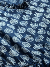 Load image into Gallery viewer, Queen ellie Women Blue Indigo Hand Block Print A-Line Dress with Layered Hem
