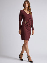 Load image into Gallery viewer, Queen ellie Women Burgundy Solid Sheath Dress
