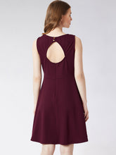 Load image into Gallery viewer, Queen ellie Women Maroon Solid Fit and Flare Dress
