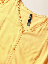 Load image into Gallery viewer, Queen ellie Women Mustard Yellow Solid A-Line Dress
