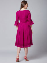 Load image into Gallery viewer, Queen ellie Women Pink Fit and Flare Dress
