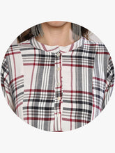 Load image into Gallery viewer, Queen ellie Women Off-White &amp; Black Checked Midi A-Line Dress
