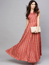 Load image into Gallery viewer, Queen ellie Women Red Printed Maxi Dress
