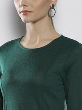 Load image into Gallery viewer, Queen ellie Women Green Solid A-Line Dress
