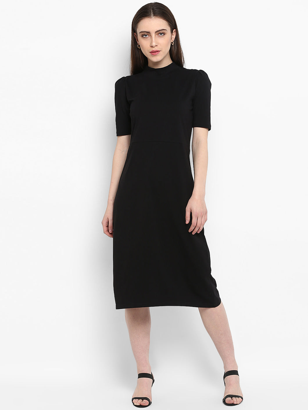 Queen ellie Women Black Solid T-shirt Dress