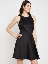 Load image into Gallery viewer, Queen ellie Women Black Solid Fit and Flare Dress
