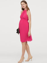 Load image into Gallery viewer, Queen ellie Women Pink Solid MAMA Chiffon Dress
