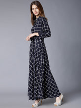 Load image into Gallery viewer, Queen ellie Women Navy Blue Printed Maxi Dress
