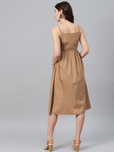 Load image into Gallery viewer, Queen ellie Women Brown Solid Empire Dress
