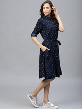 Load image into Gallery viewer, Queen ellie Dot Belted Shirt Dress
