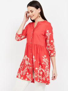 Queen ellie Red Printed Tunic