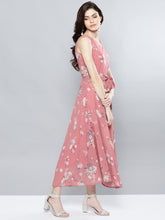 Load image into Gallery viewer, Queen ellie Women Pink &amp; Grey Printed Maxi Dress
