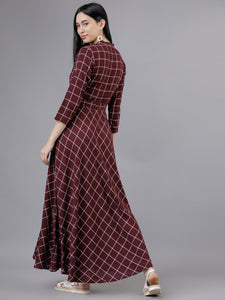 Queen ellie Women Maroon Maxi Dress