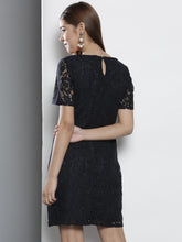 Load image into Gallery viewer, Queen ellie Women Navy Blue Lace Sheath Dress
