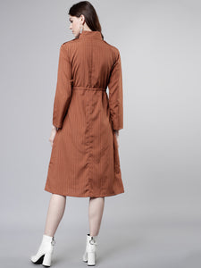 Queen ellie Women Brown Solid Shirt Dress