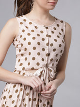 Load image into Gallery viewer, Queen ellie Women Pink &amp; Brown Printed Fit and Flare Dress
