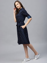 Load image into Gallery viewer, Queen ellie Dot Belted Shirt Dress
